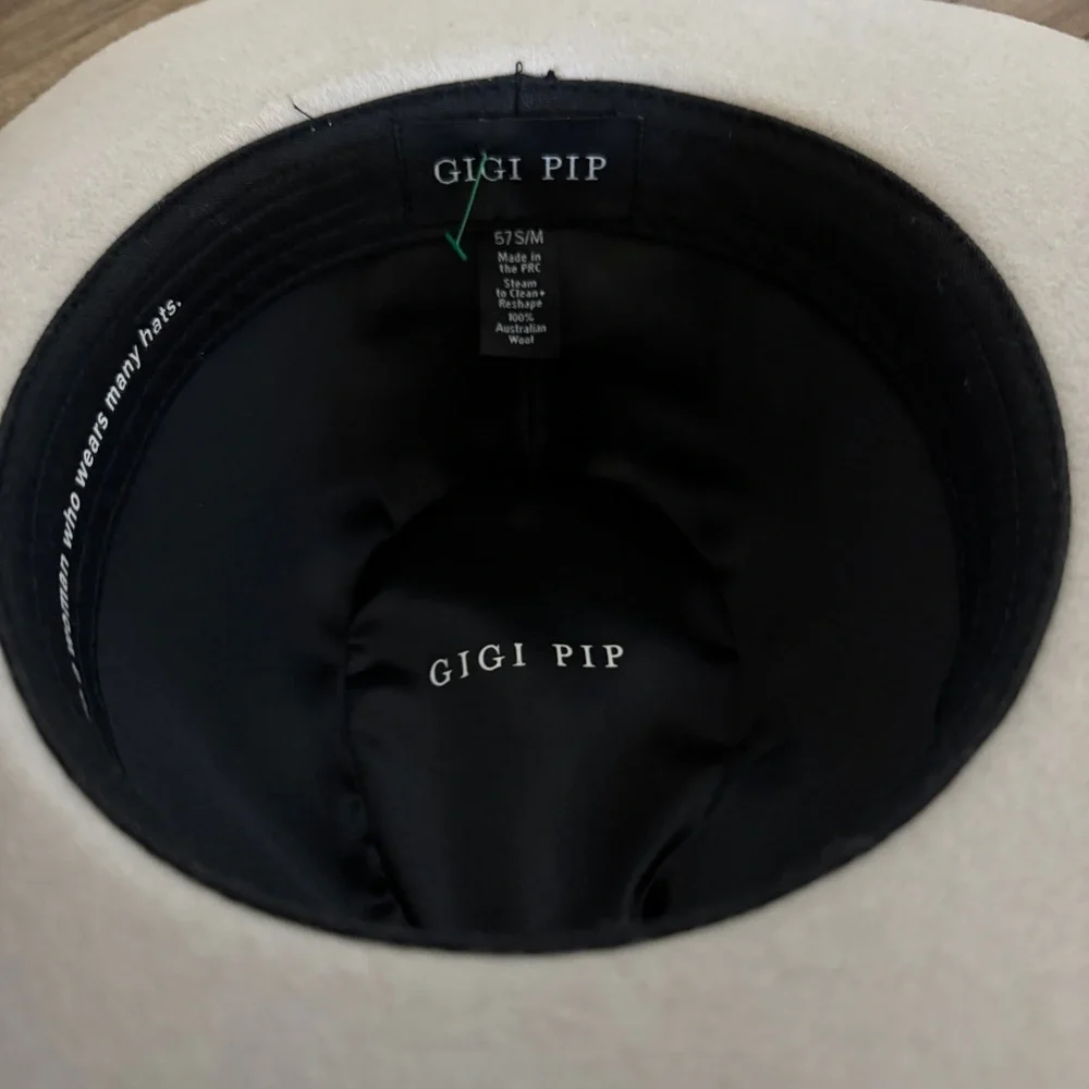Gigi Pip wool wide brim hat fedora tan